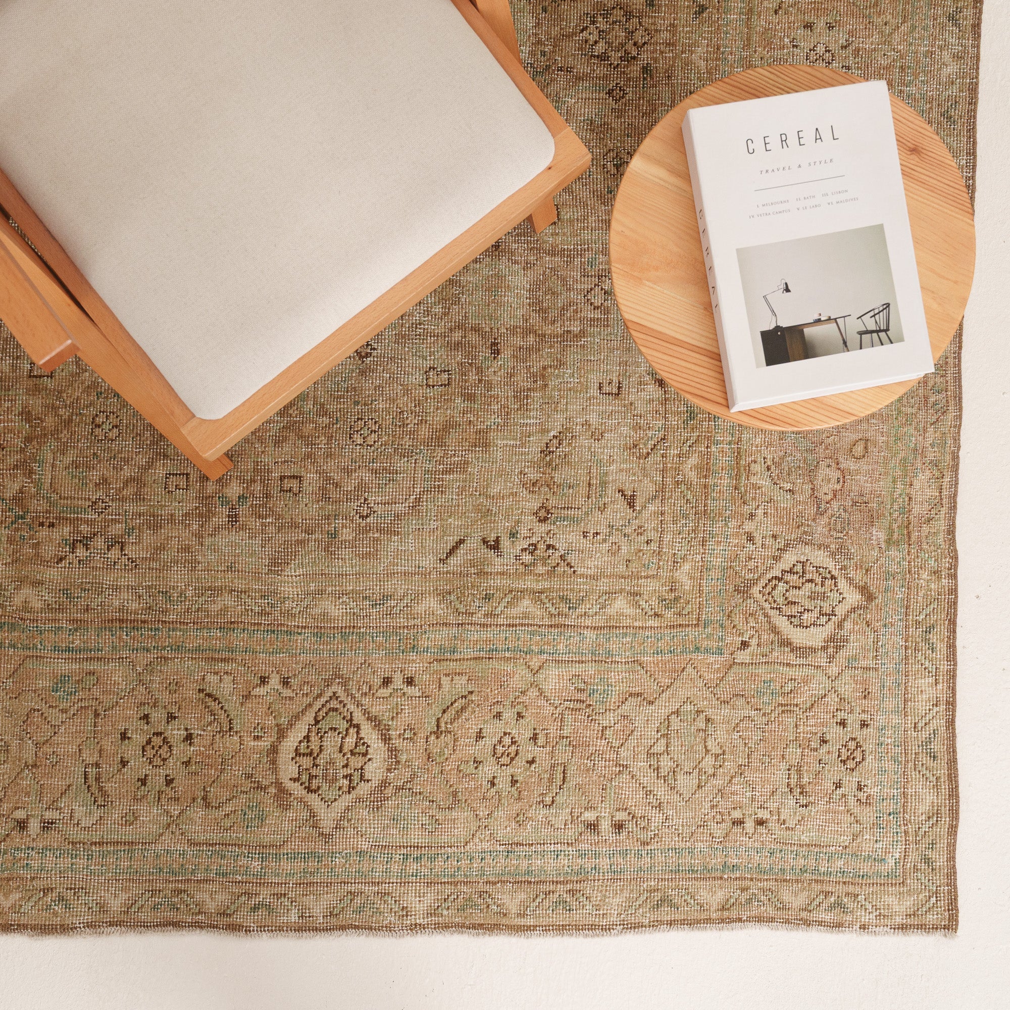Antiquewashed Beige Area Rug