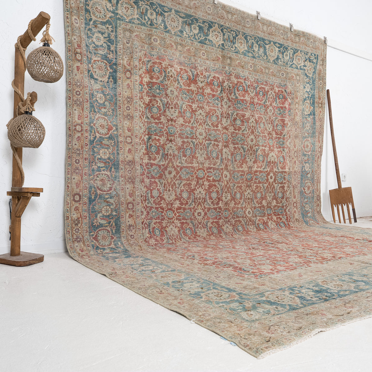Red and Blue Area Wool Rug