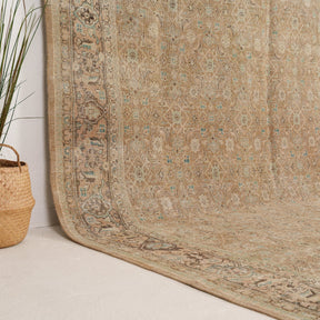 Beige and Brown Area Wool Rug