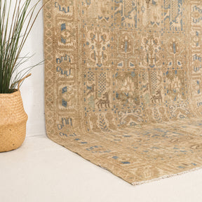 Beige and Blue Area Wool Rug