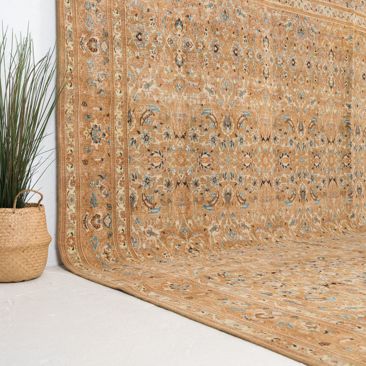 Yellow and Blue Area Wool Rug