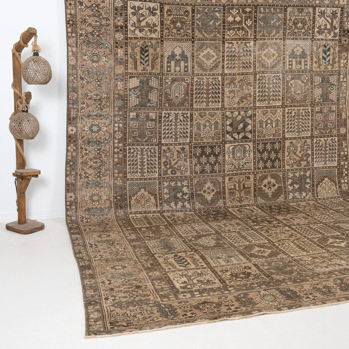 Brown and Beige Area Wool Rug