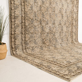 Beige and Brown Area Wool Rug