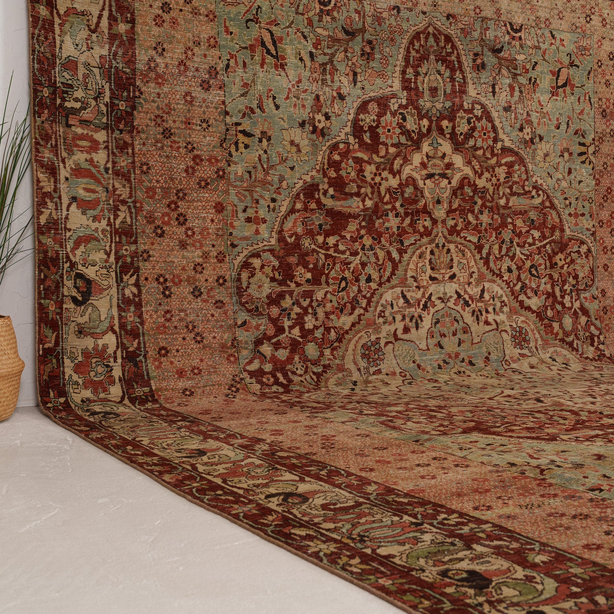 Red and Blue Area Wool Rug