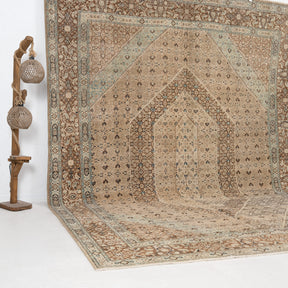 Beige and Blue Area Wool Rug