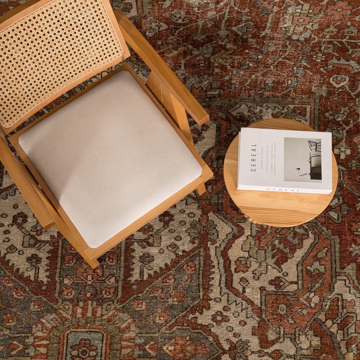 Antiquewashed Red Area Rug
