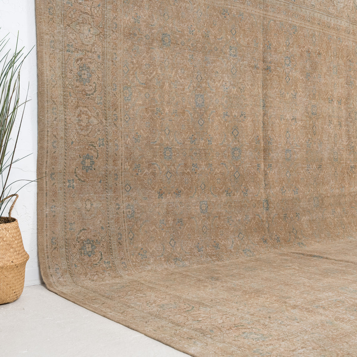Beige and Brown Area Wool Rug