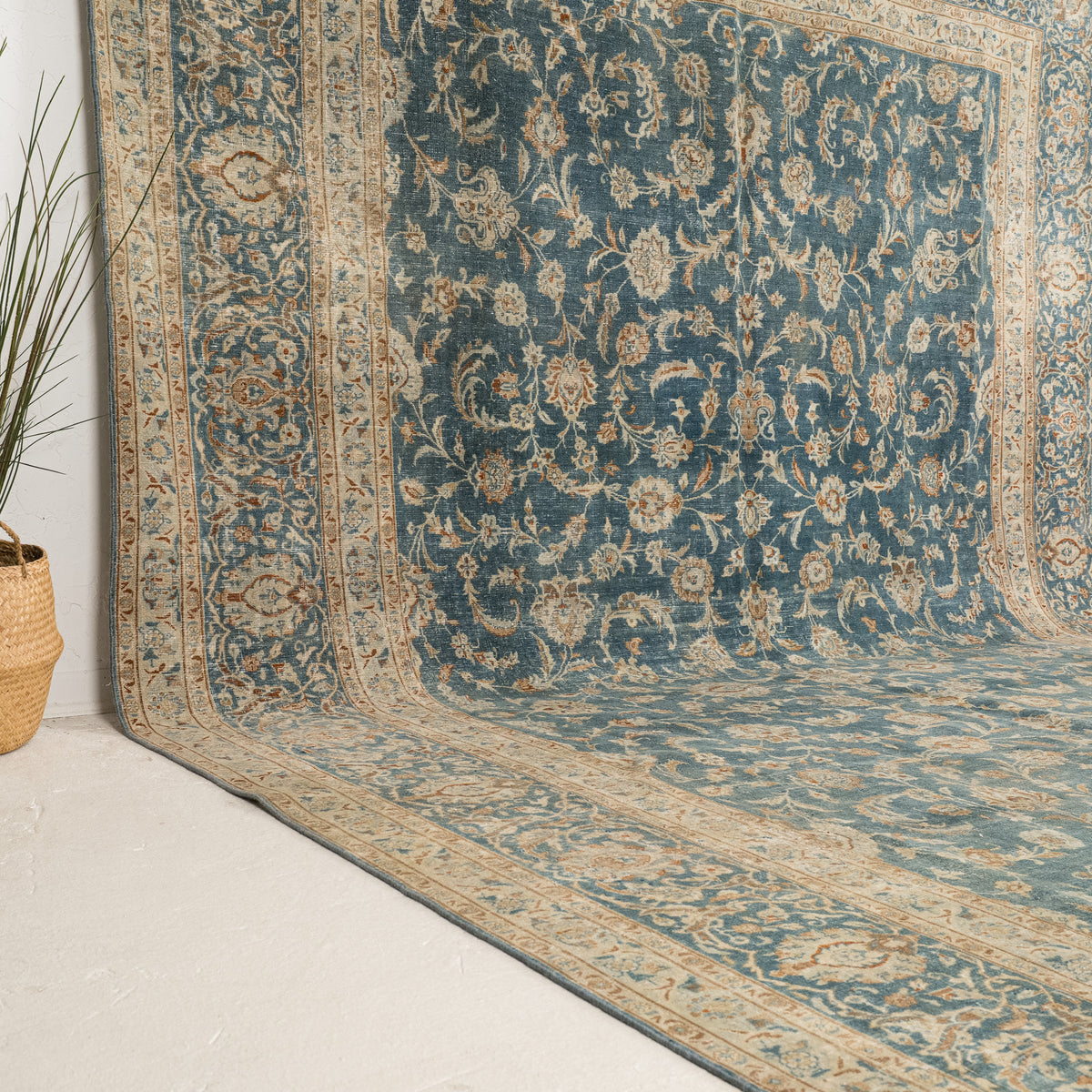 Blue and Beige Area Wool Rug