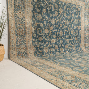 Blue and Beige Area Wool Rug