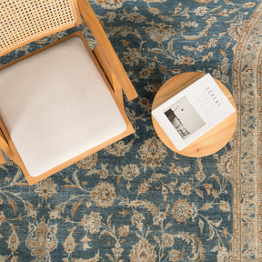Antiquewashed Blue Area Rug