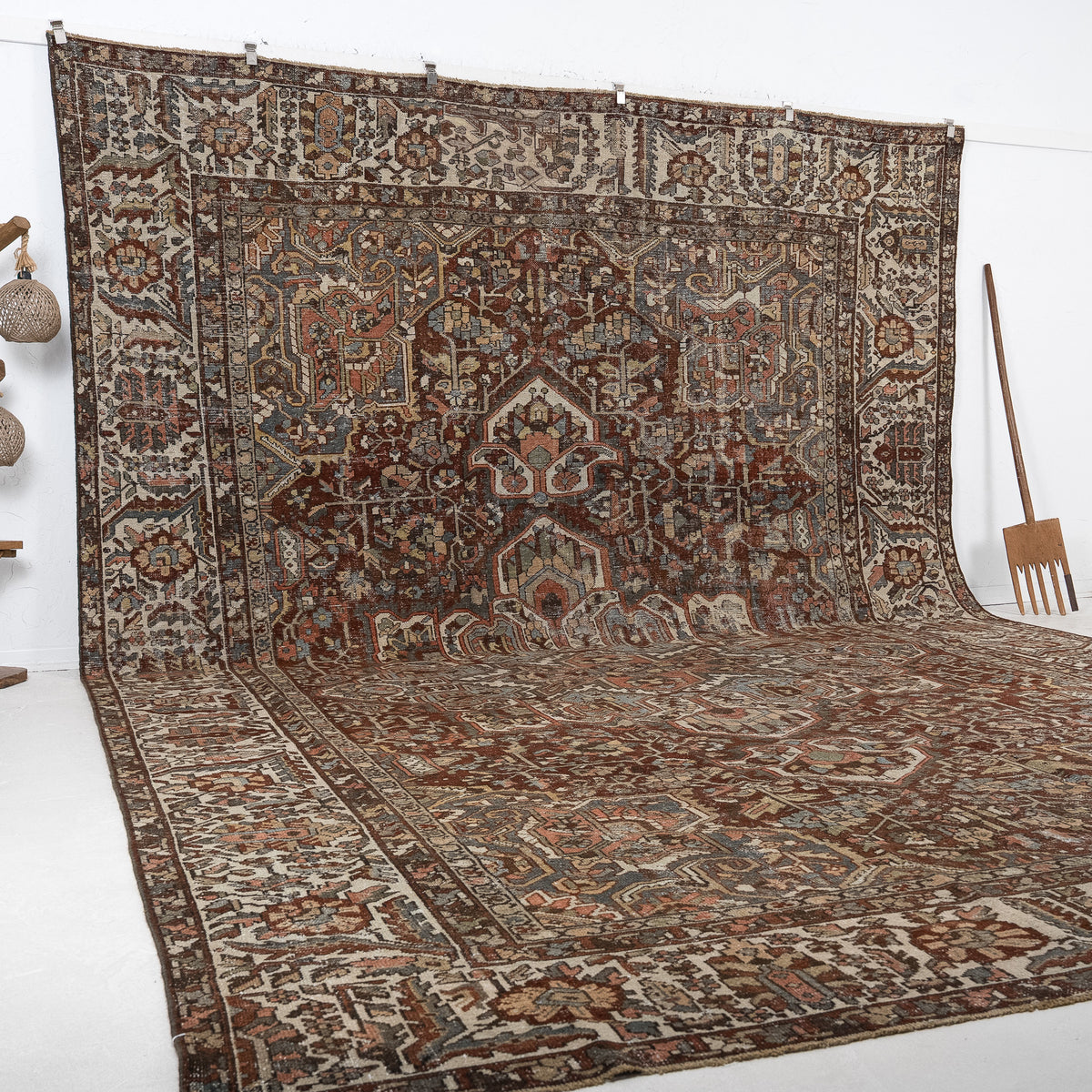 Red and Beige Area Wool Rug