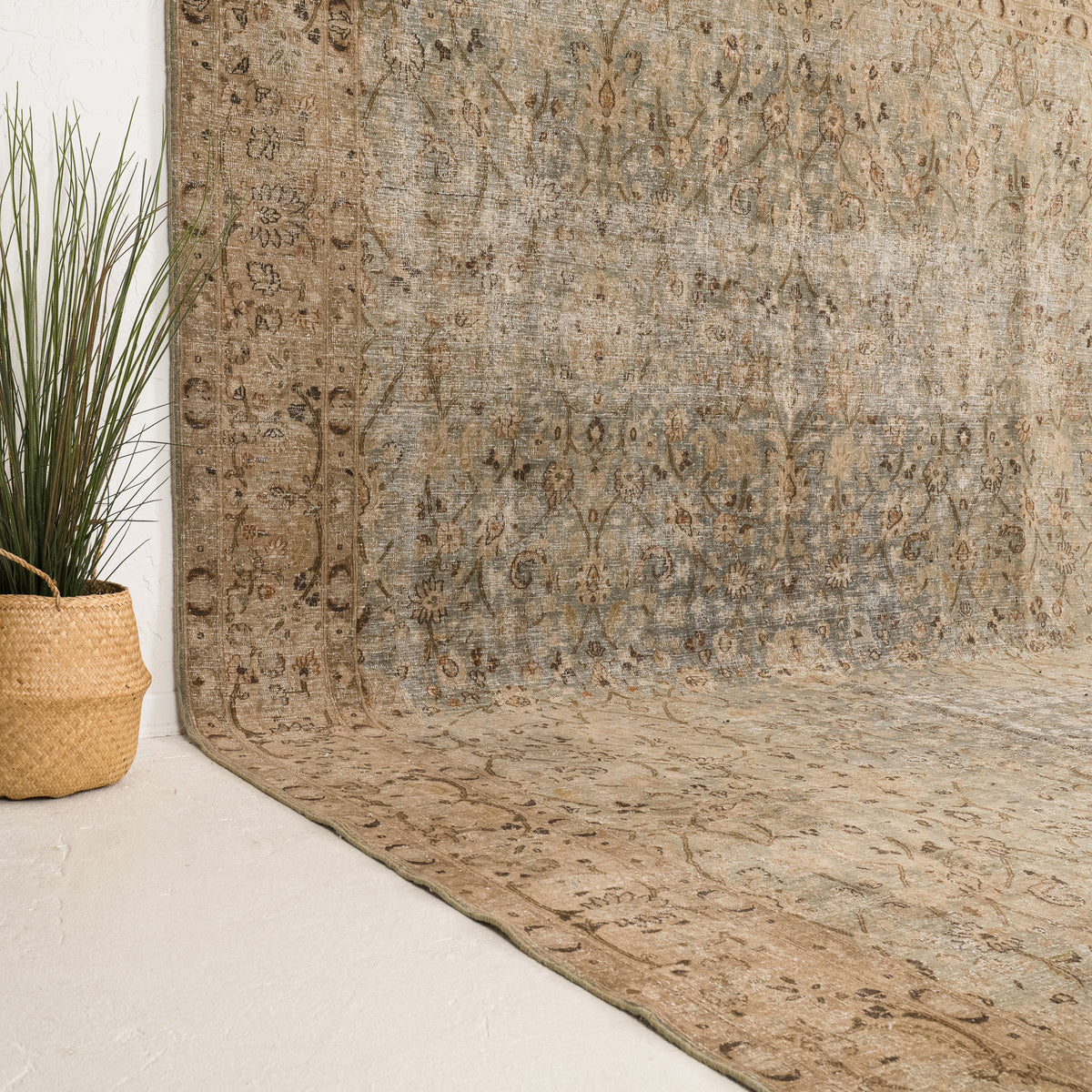 Gray and Beige Area Wool Rug