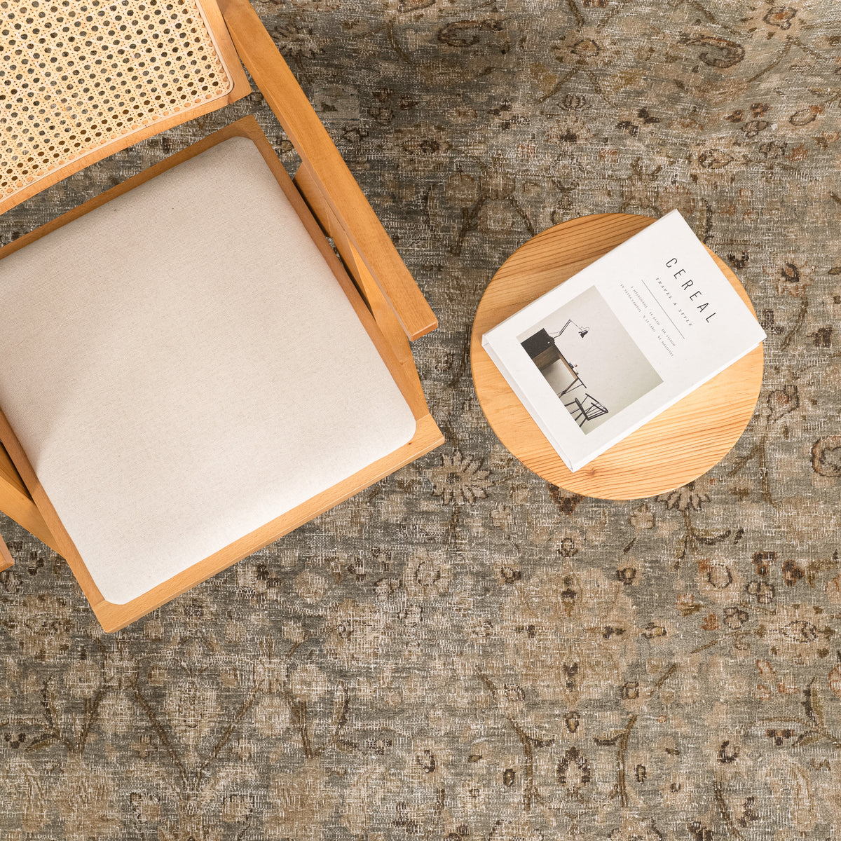 Antiquewashed Gray Area Rug