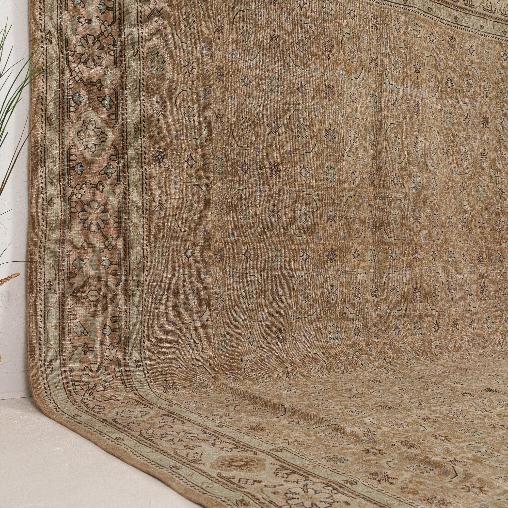 Beige and Brown Area Wool Rug