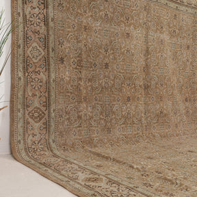 Beige and Brown Area Wool Rug