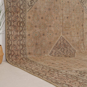 Beige and Brown Area Wool Rug