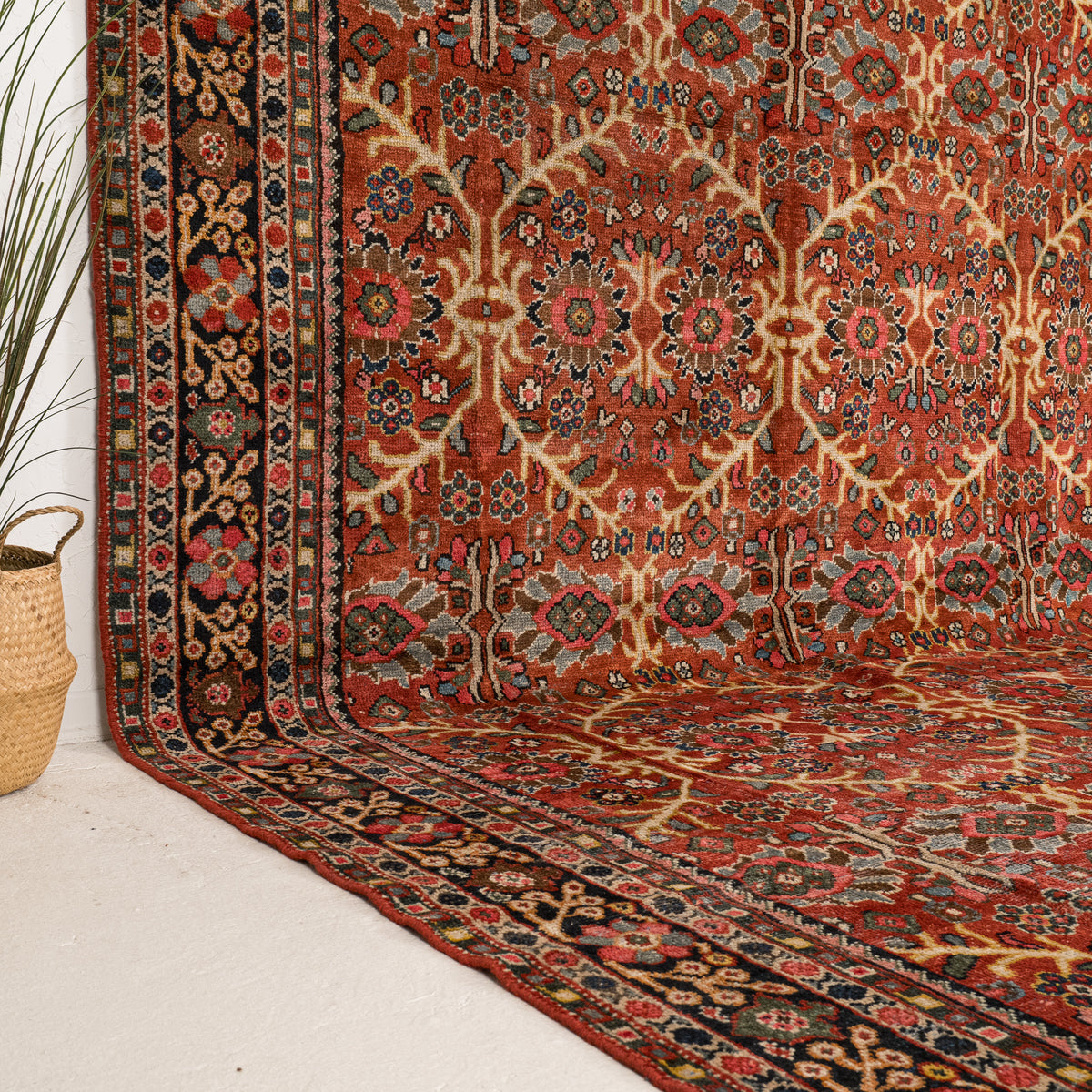 Red and Beige Area Wool Rug