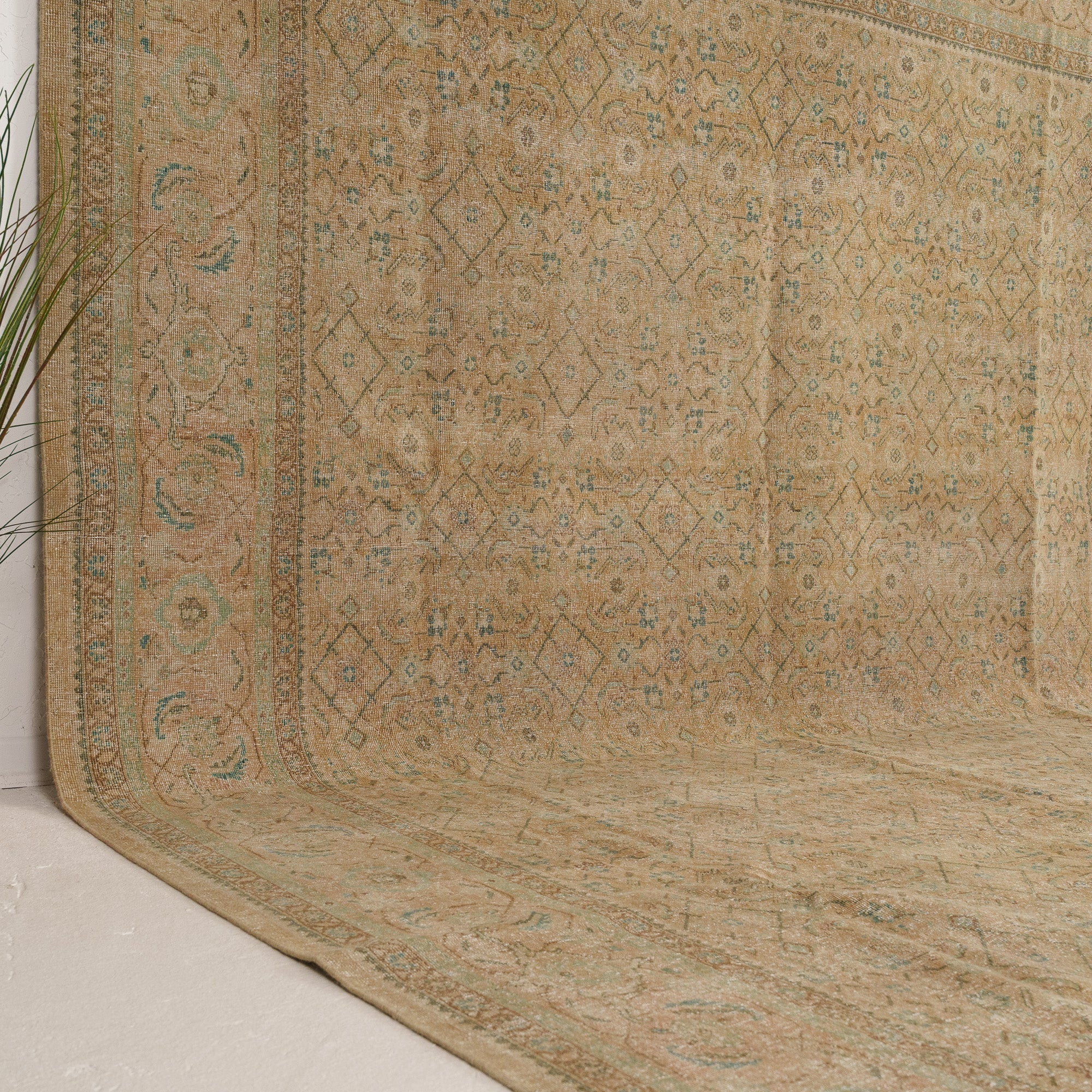 Beige and Brown Area Wool Rug