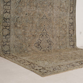 Beige and Brown Area Wool Rug
