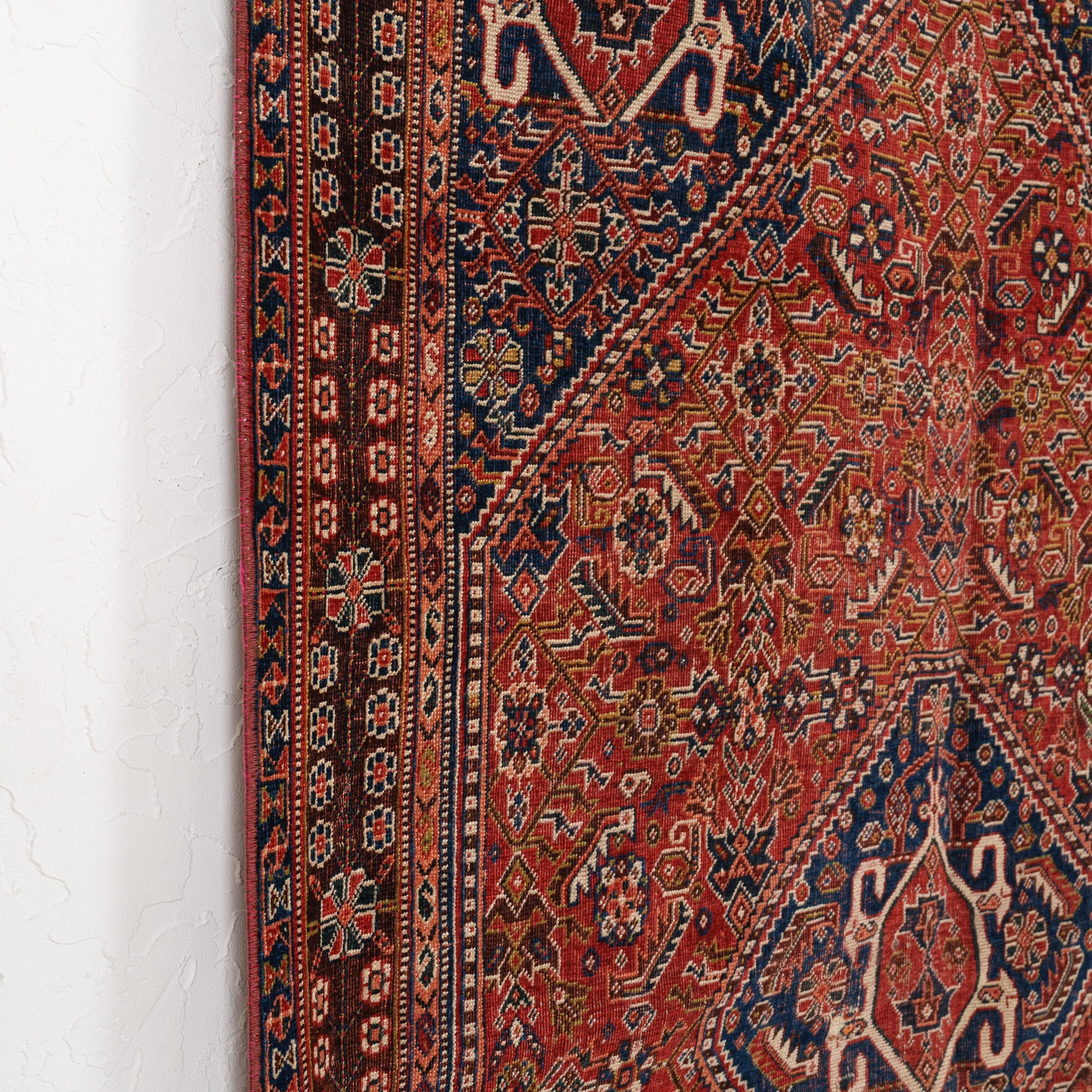 Red and Blue Area Wool Rug