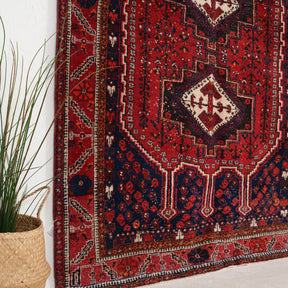 Red and Blue Area Wool Rug