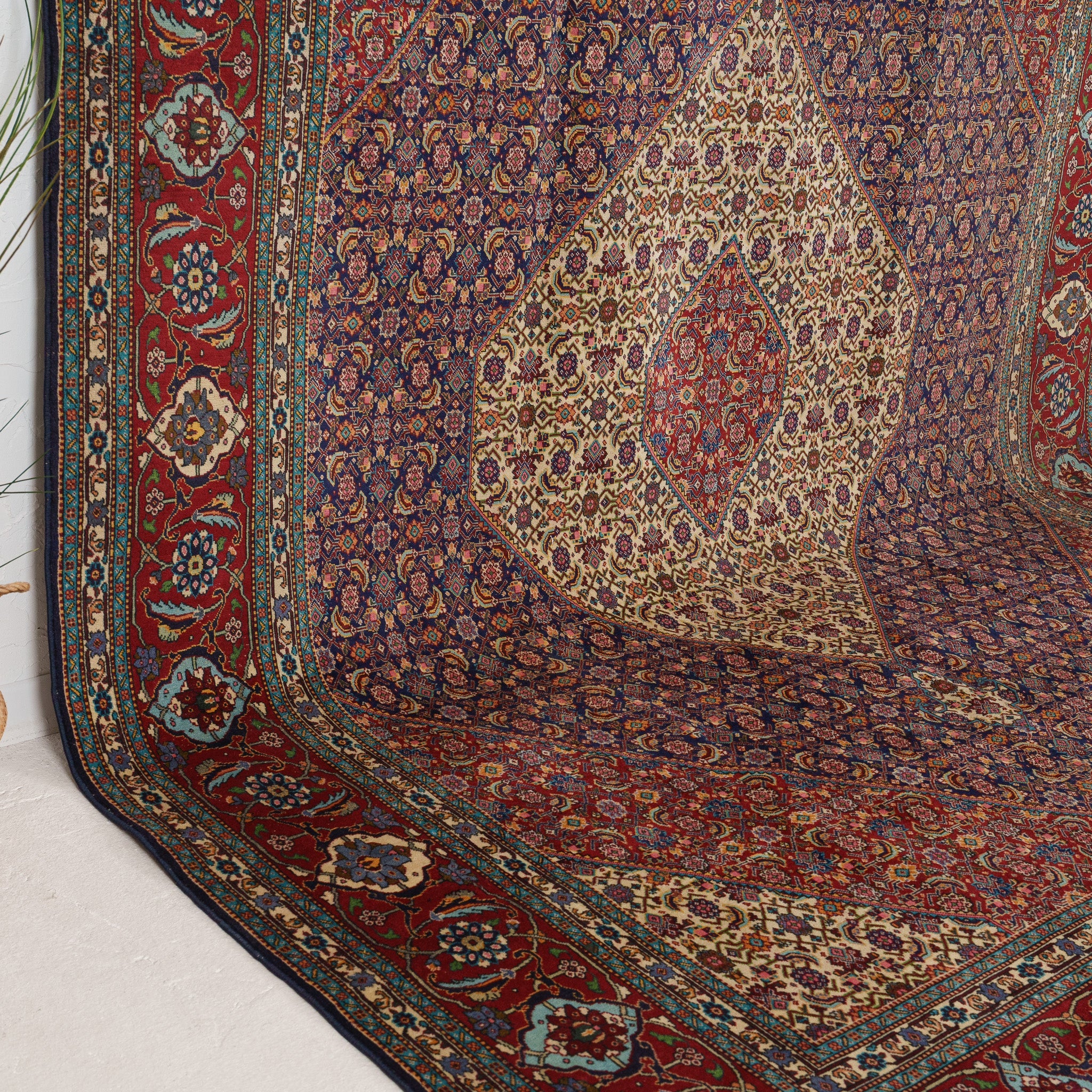 Blue and Beige Area Wool Rug