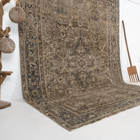 Brown and Beige Area Wool Rug
