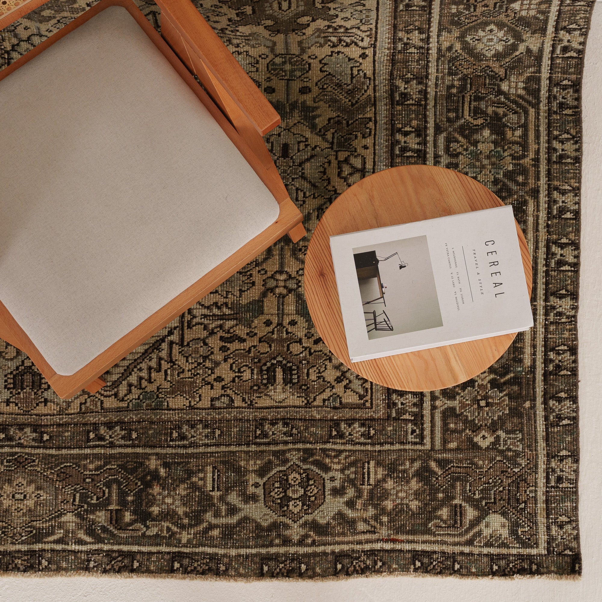 Antiquewashed Brown Area Rug