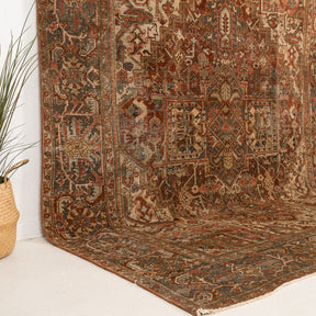 Red and Beige Area Wool Rug