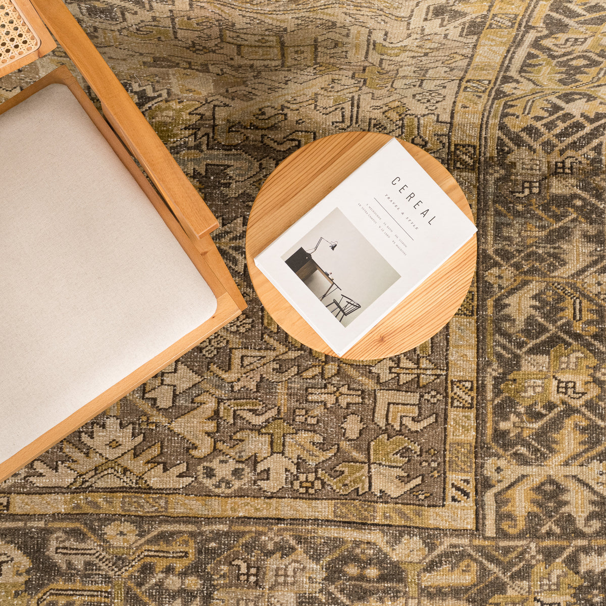 Antiquewashed Beige Area Rug