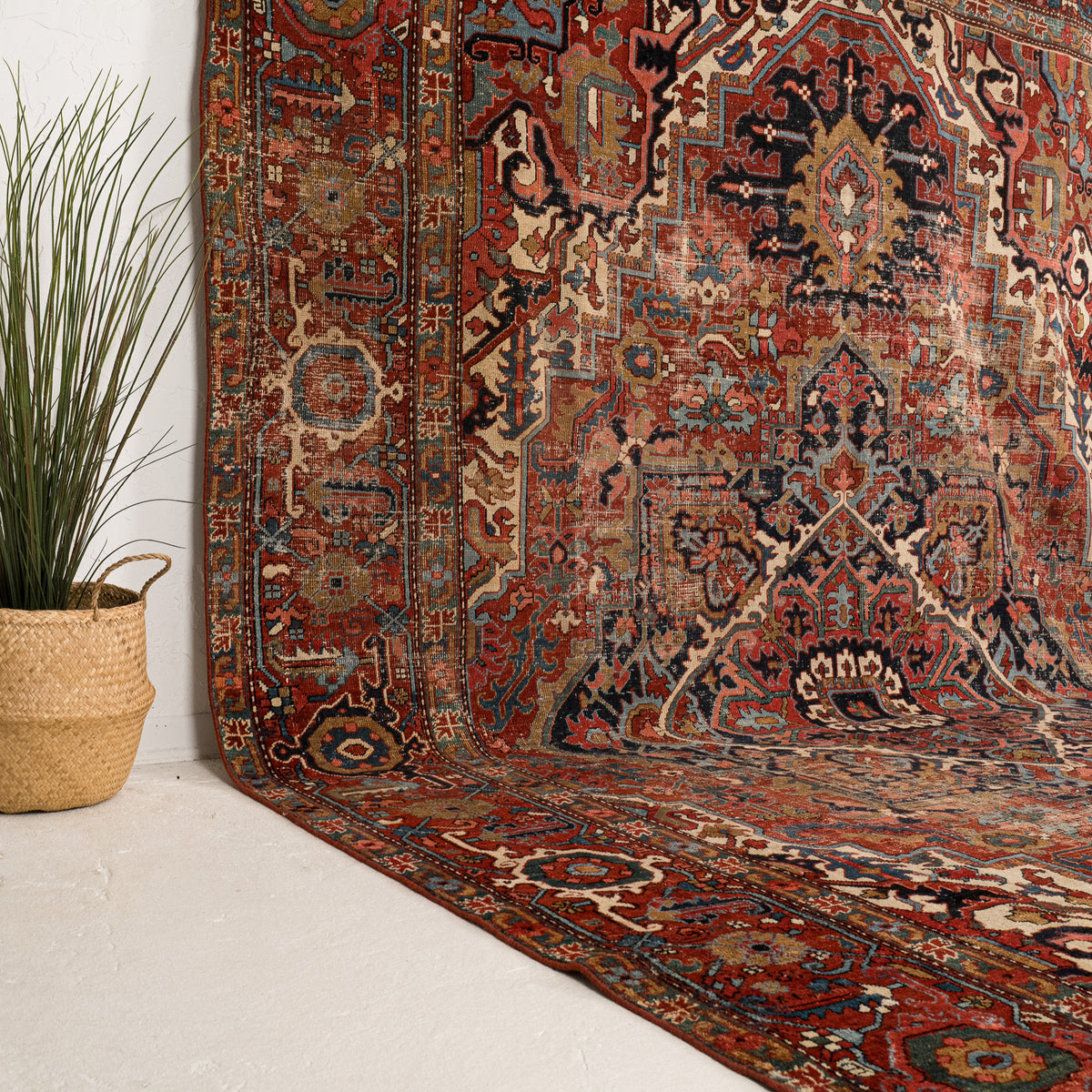 Red and Blue Area Wool Rug