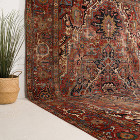 Red and Blue Area Wool Rug