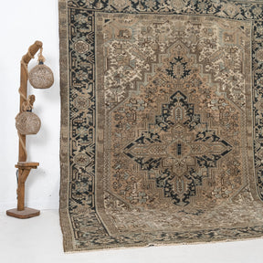 Beige and Brown Area Wool Rug