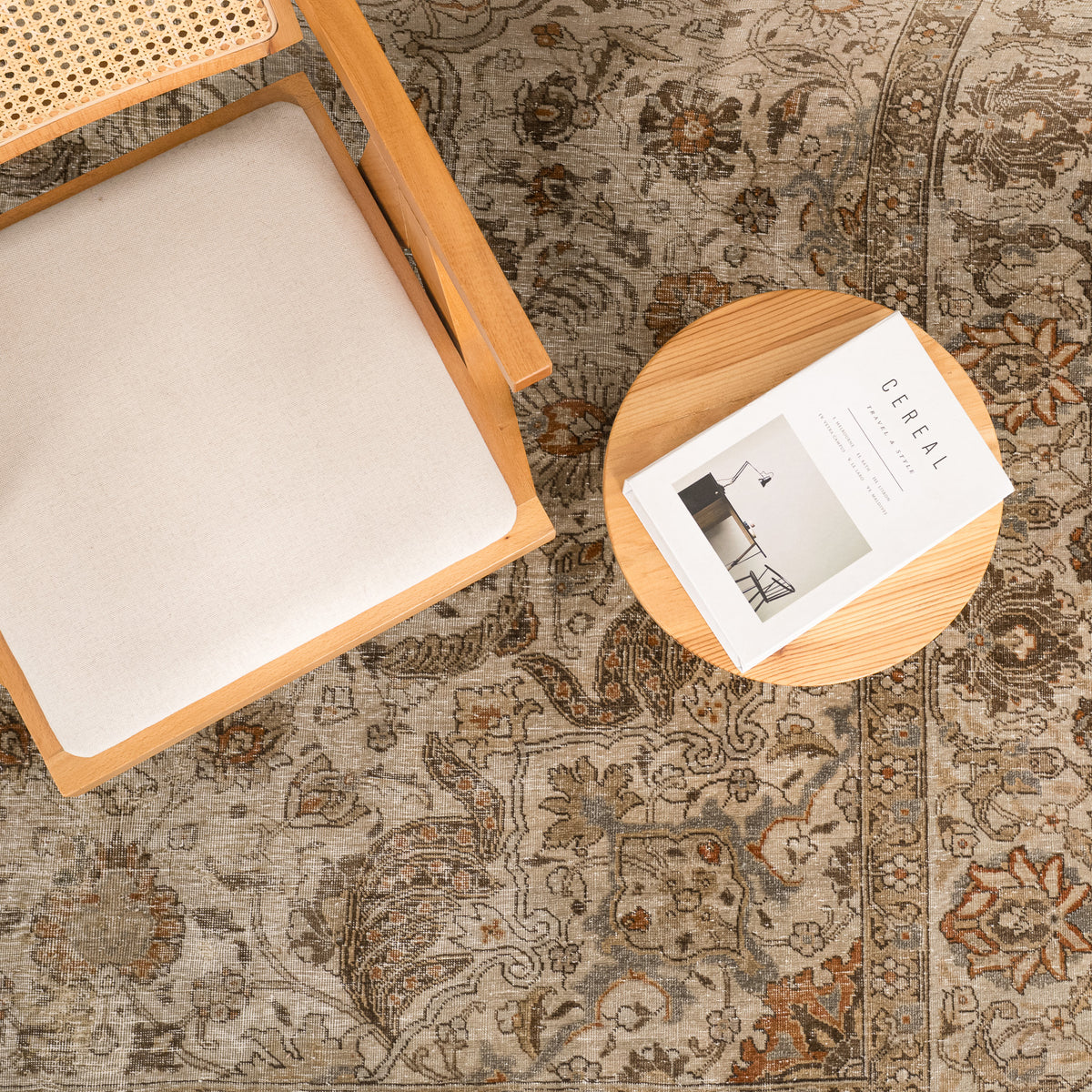 Antiquewashed Beige Area Rug