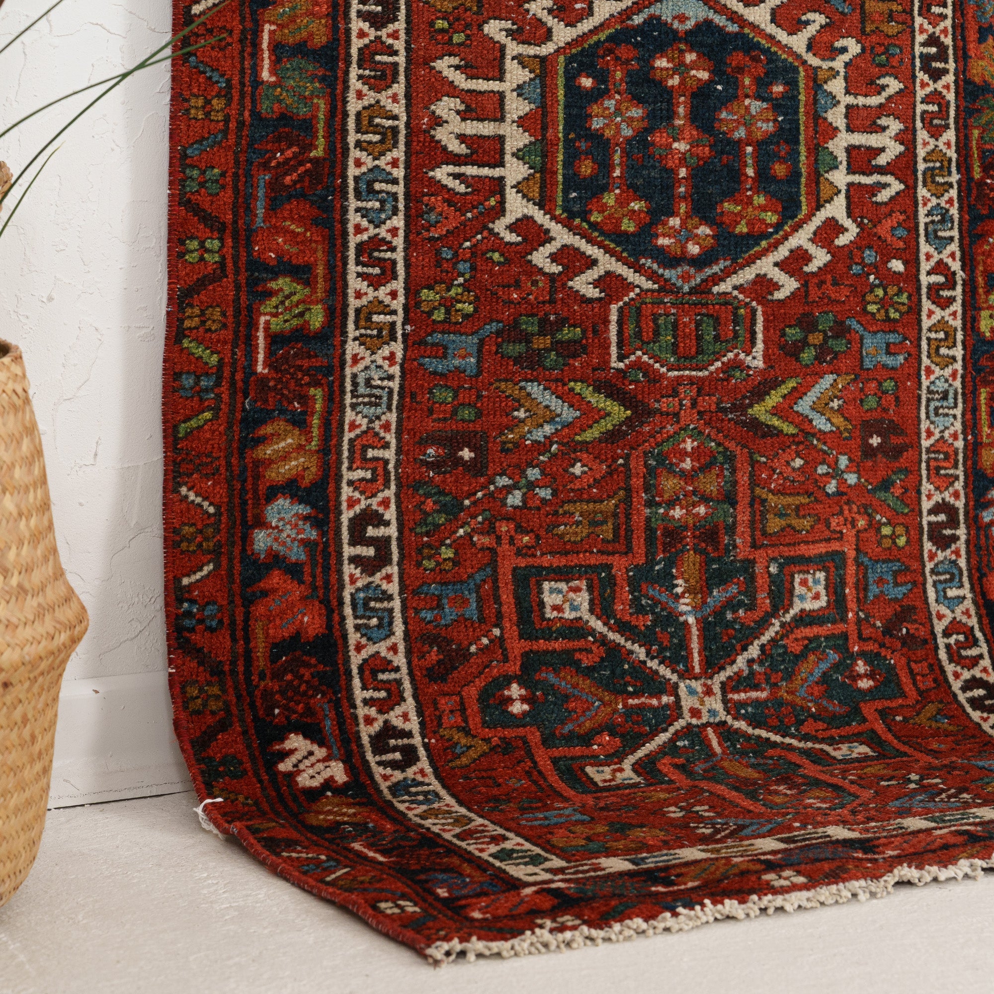 Red and Blue Area Wool Rug