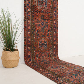 Red and Blue Runner Wool Rug