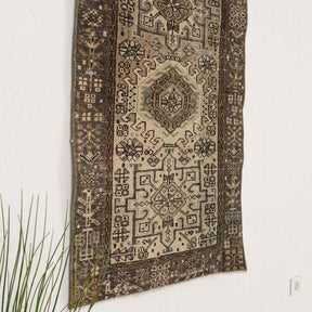 Beige and Brown Area Wool Rug