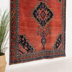 Red and Blue Area Wool Rug