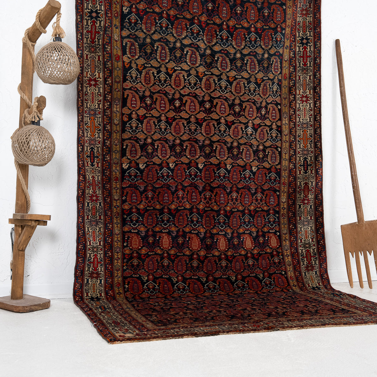 Red and Blue Area Wool Rug