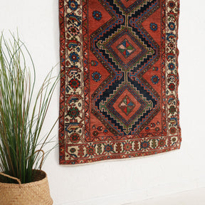 Red and Blue Area Wool Rug