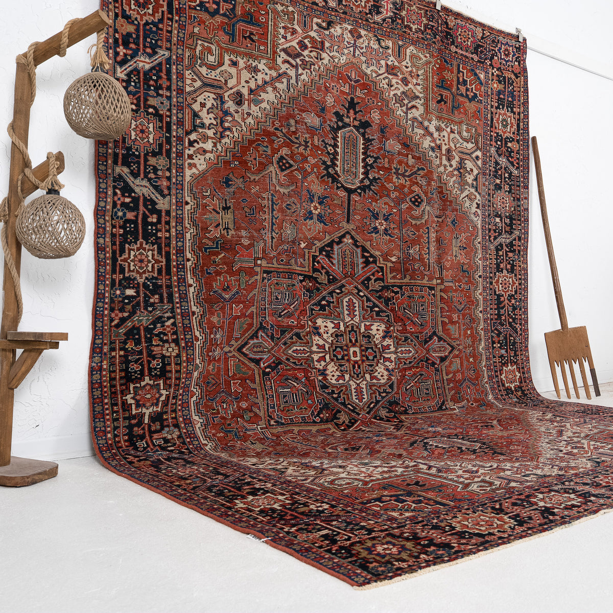 Red and Blue Area Wool Rug