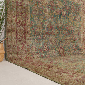 Blue and Red Area Wool Rug