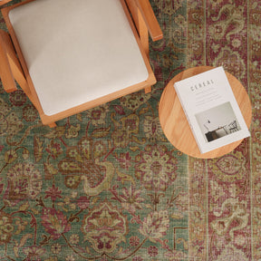 Antiquewashed Blue Area Rug