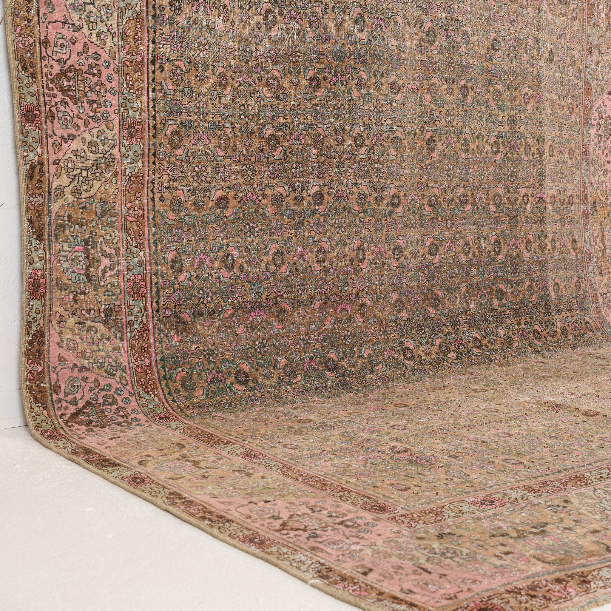 Brown and Pink Area Wool Rug