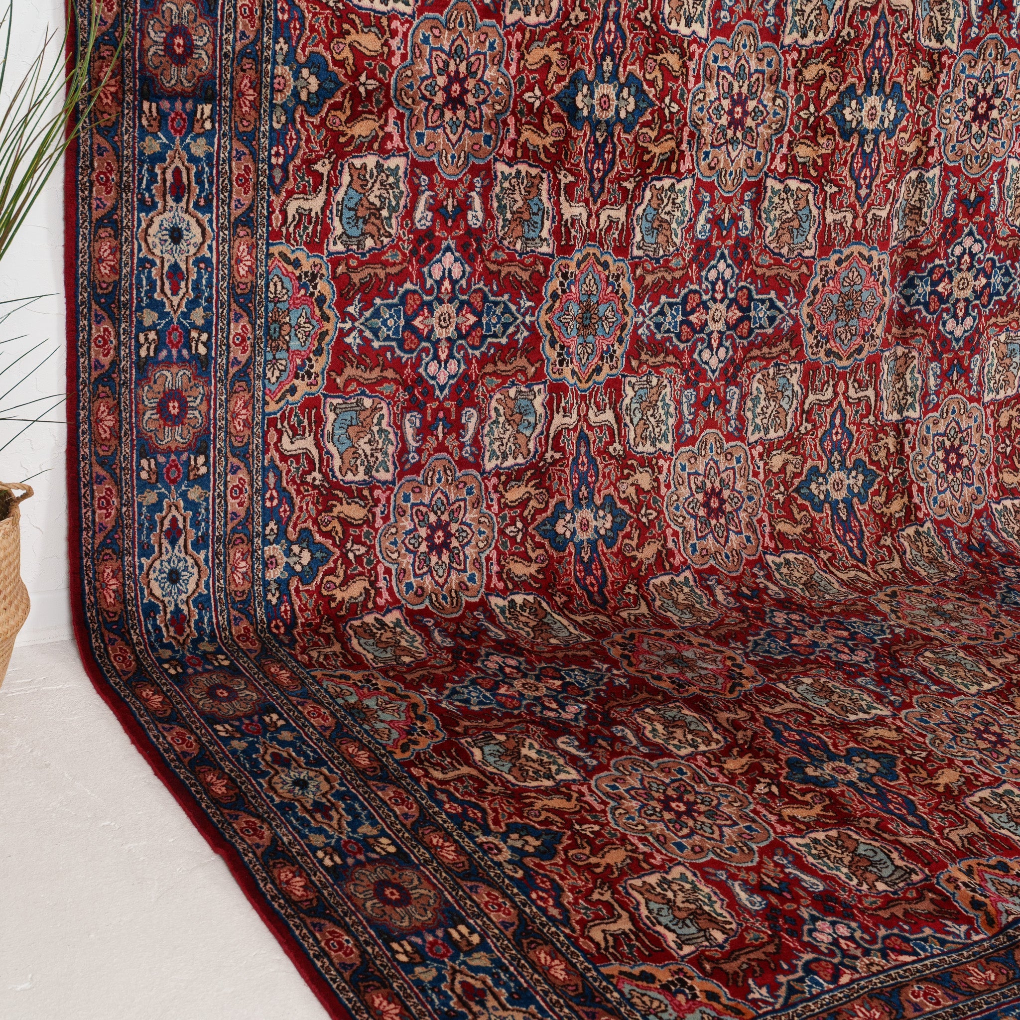 Red and Blue Area Wool Rug