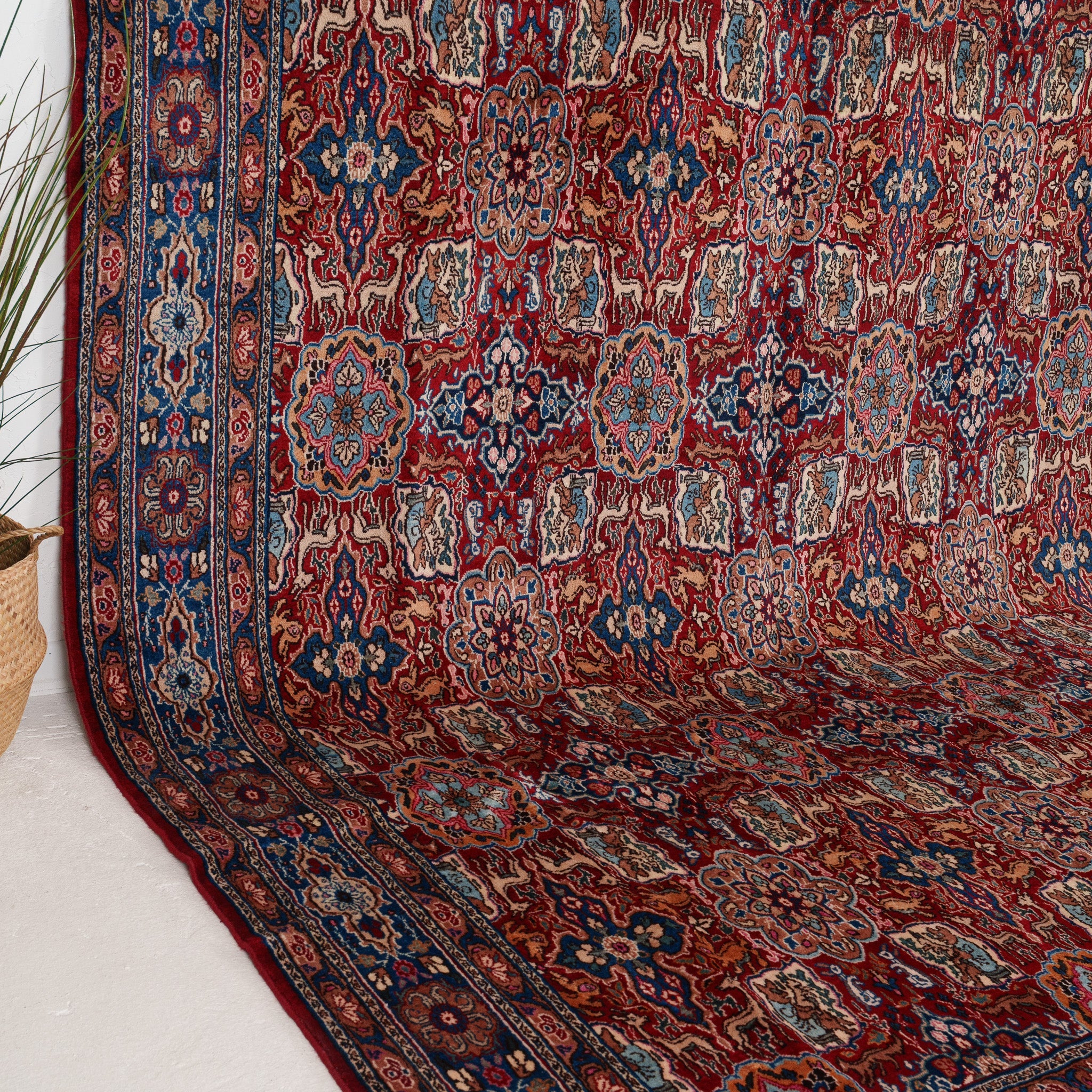 Red and Blue Area Wool Rug