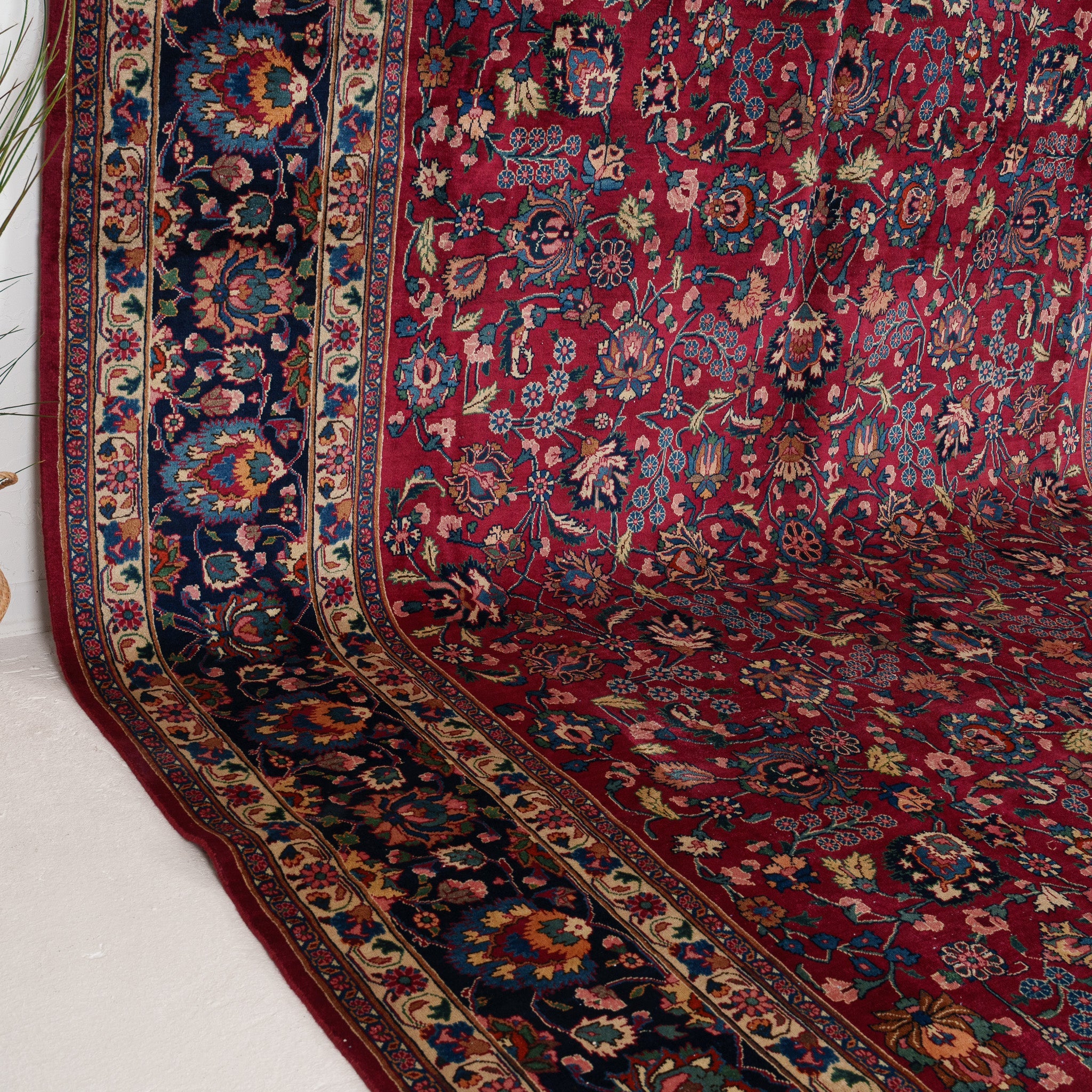 Red and Blue Area Wool Rug