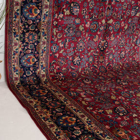 Red and Blue Area Wool Rug