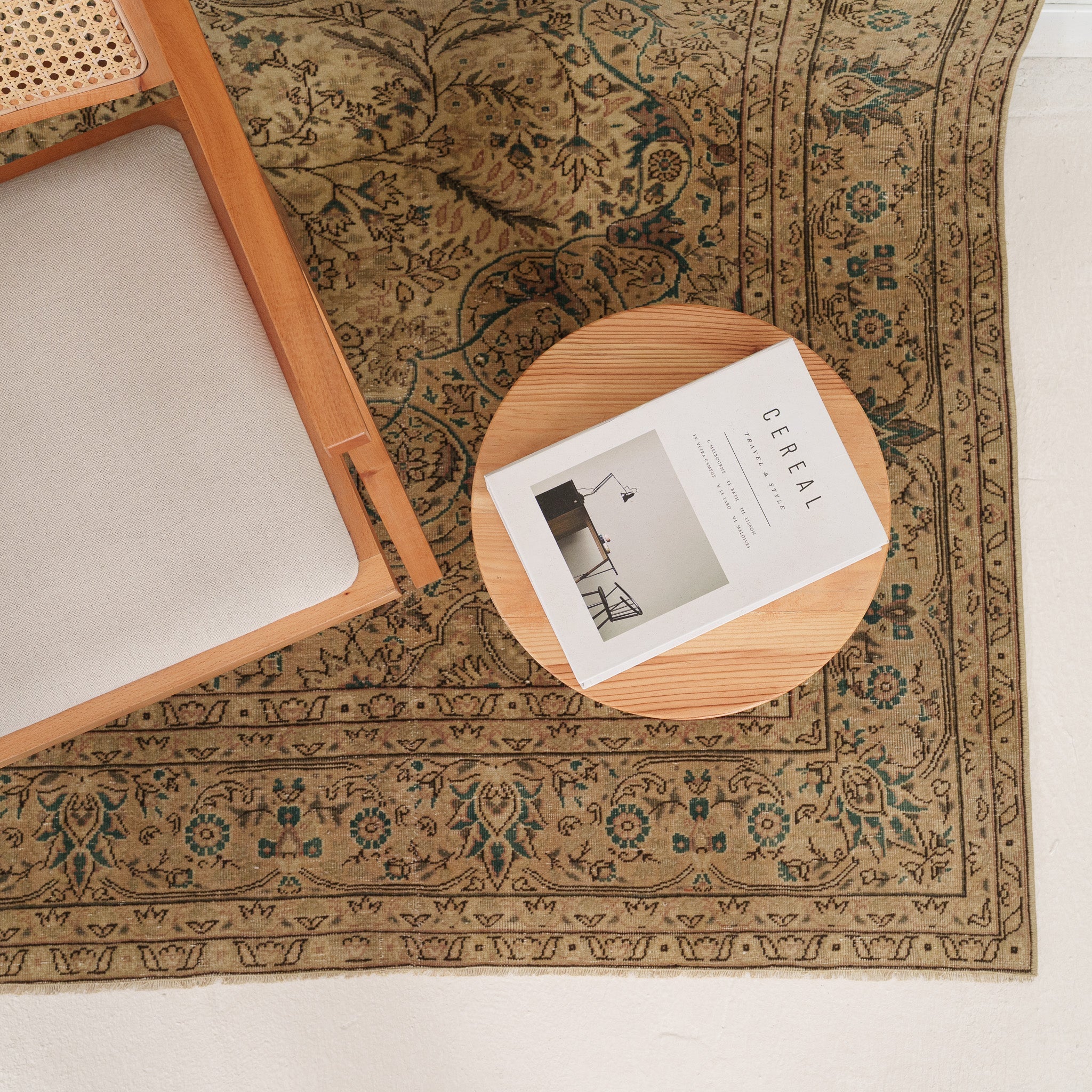 Antiquewashed Beige Area Rug