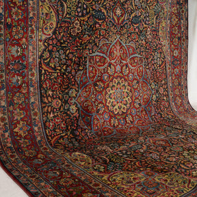 Blue and Gold Area Wool Rug